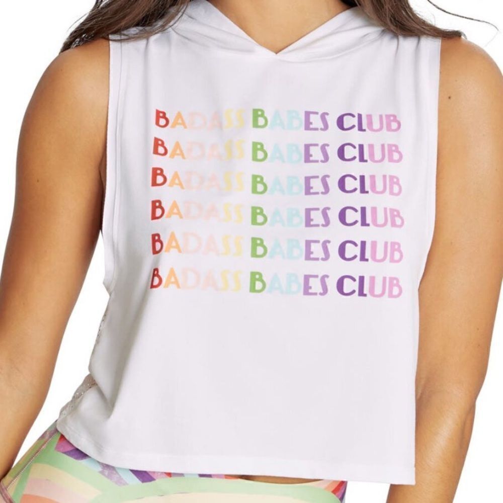 Wildfox badass babe club hooded crop top size XS